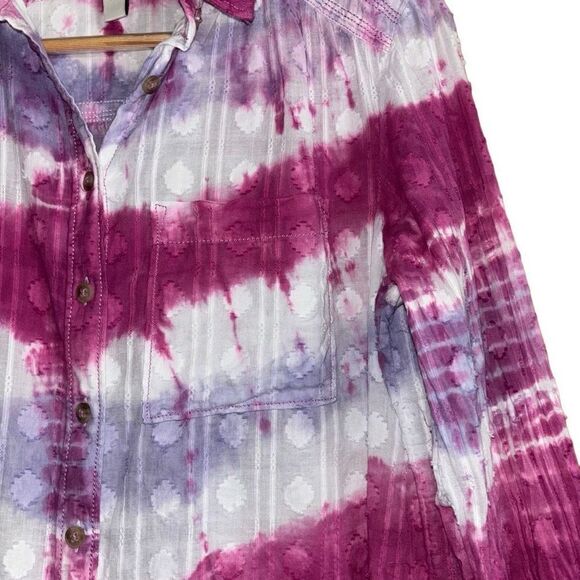 Pilcro Janesse Tie-Dye Buttondown Anthropologie - Picture 11 of 15